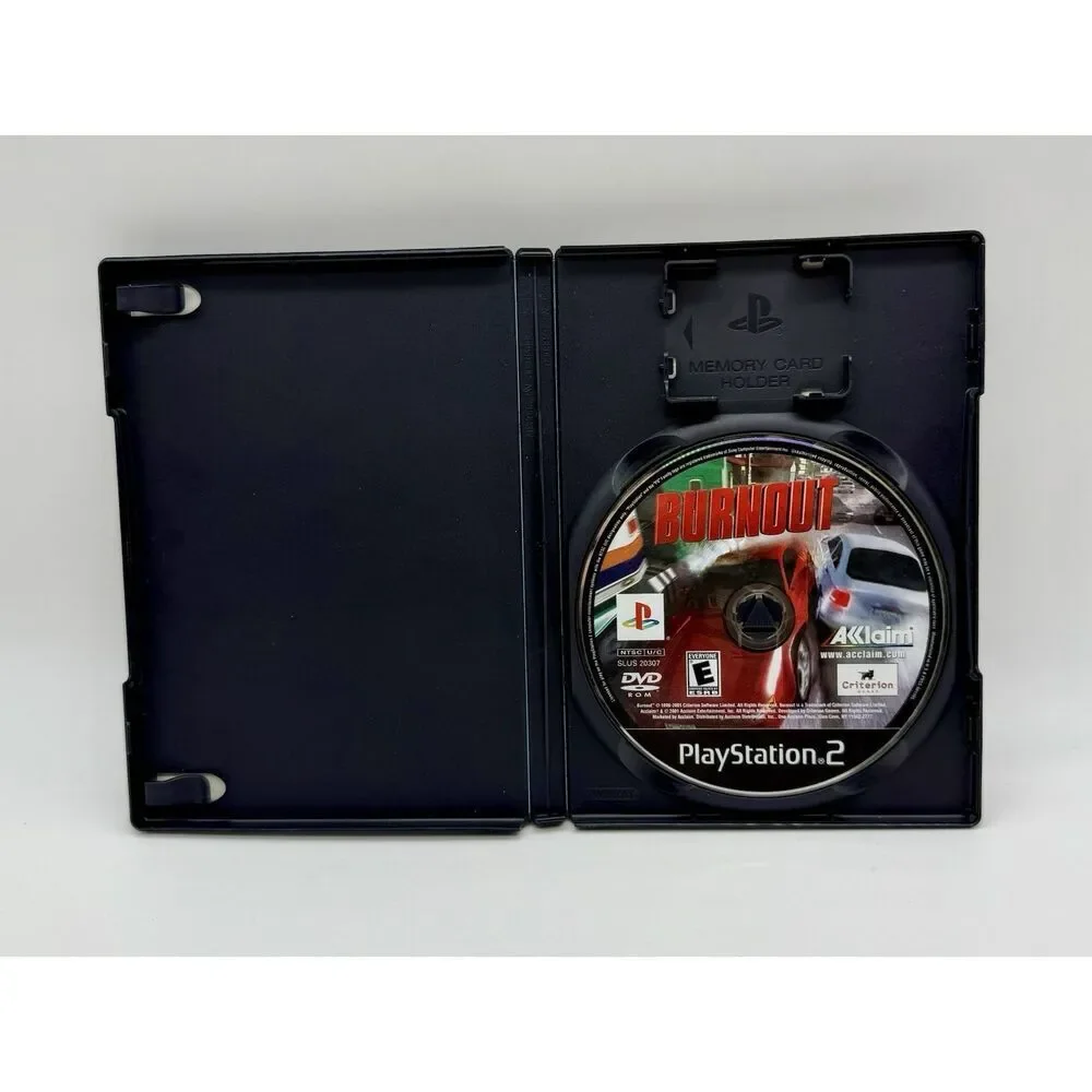Burnout (Sony PlayStation 2, 2001) Game‎ Case Tested No Manual